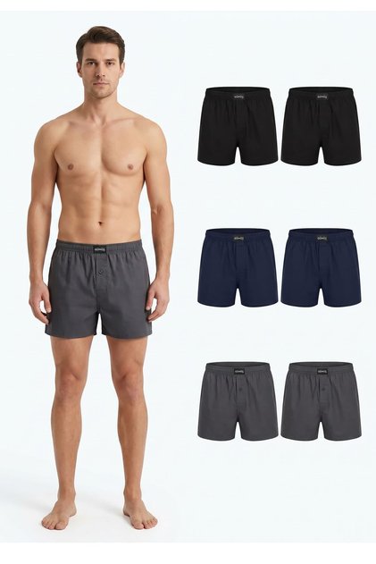 6-Pack Silver Buttoned Men's Boxer Cotton 4020