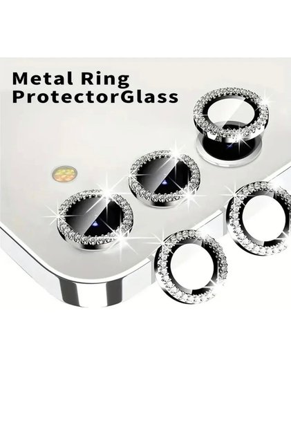 Galaxy A37 / A57 Uyumlu Metal Süslü Taşlı Temperli Lens Koruyucu