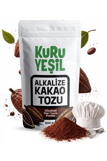 Kuru Yeşil Alkalize Kakao Tozu 1 kg | Dutch Process Bitter Kakao