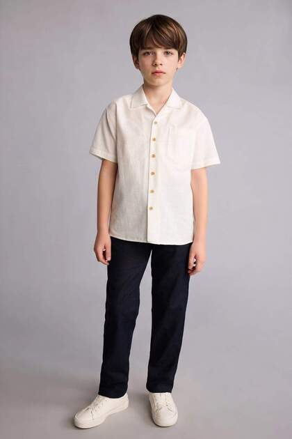 Regular Fit Cotton Straight Leg Trousers H5770A826Sm