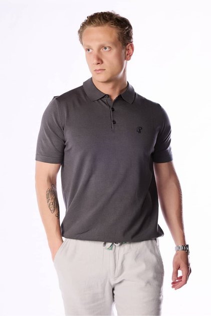 New Season Basic Mini Logo Knitwear Polo Neck T-Shirt