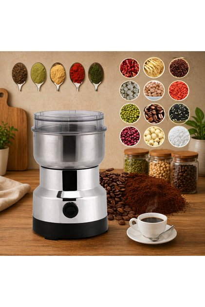 Rasnita electrica cafea si condimente 80W, Bol inox, Lama metalica, Macinare rapida, Protectie supraincarcare, Utilizare sigura, Design compact