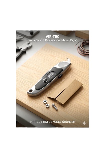 VIP-TEC Profesyonel Kancalı Maket Bıçağı – Çok Amaçlı Kesici