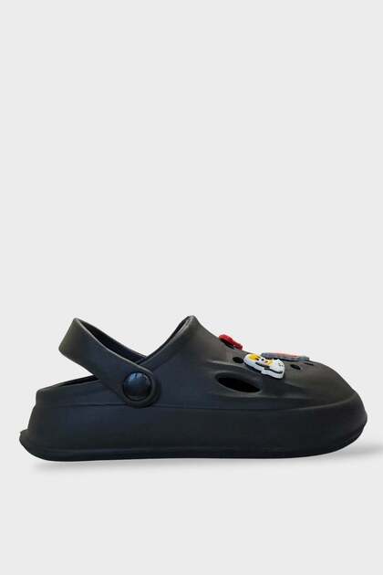 Children's Ultra Soft Figured Beach Pool Sea Eva Slippers Black