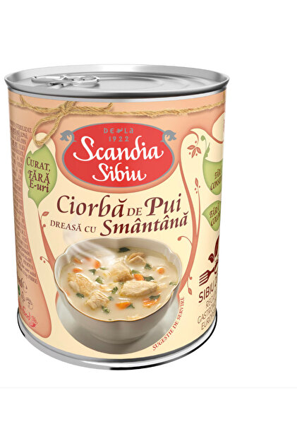 Пилешка супа със заквасена сметана скандия сибиу 400гр