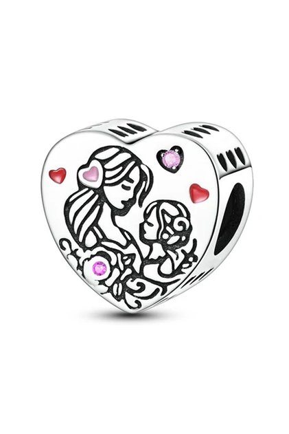 Mother's Daughter Heart Bead Charm