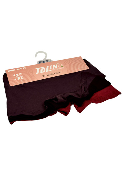 Women's 3-Pack Towel Net Detailed Cotton Lycra Boxer Set 4237