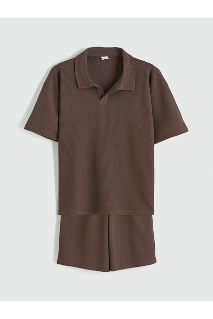 Brown Polo Neck Boys T-Shirt and Shorts