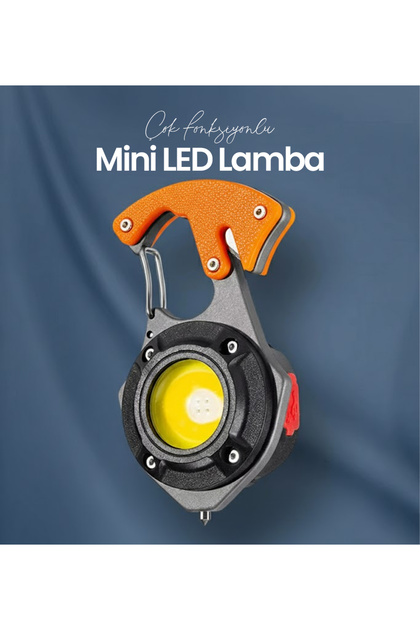 Çok Fonksiyonlu Mini Led Lamba Anahtarlık Çakmaklı Kesicili Düdüklü Tornavidalı Özel Kutulu USB Şarjlı Kamp İçin Taşınabilir Tam 7 Modlu