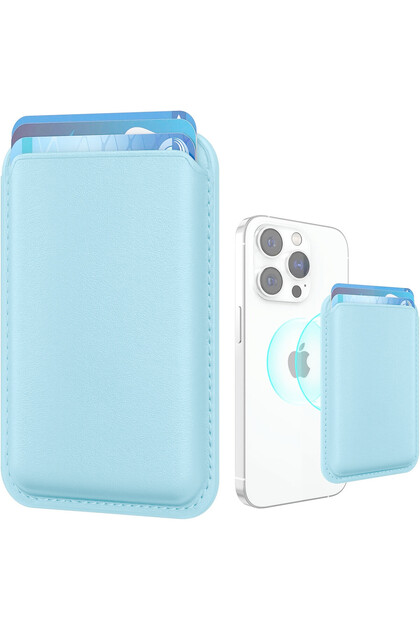 iPhone 17-16-15-14-13-12 Phone Case Back Magsafe Card Holder Leather Wallet Compatible with All Models Magsafe Accessory