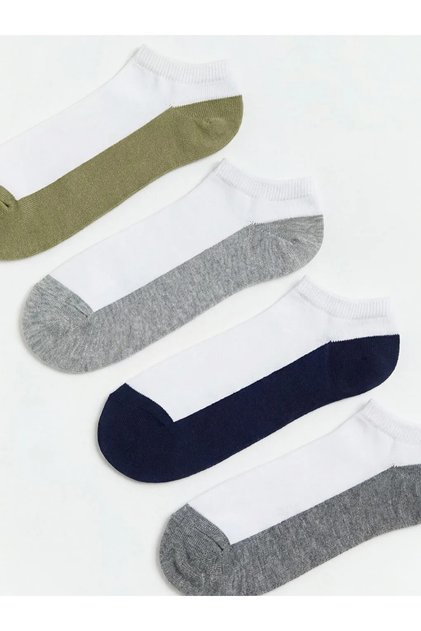 Mixed Color Block Men's Sneaker Socks 5-Pack