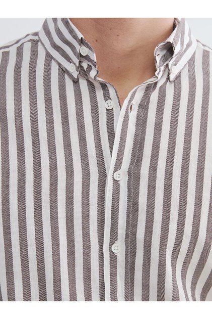 Mürdüm Regular Fit Striped Men's Shirt