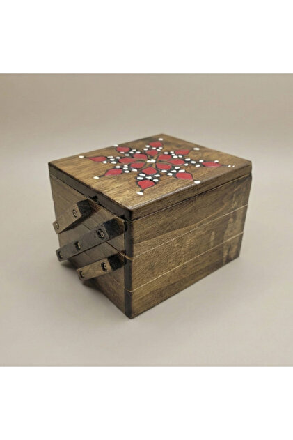 Bohea Ahşap Mücevher Kutusu - %100 El Yapımı - Göknar Ağacı - 12x10x8,5 cm