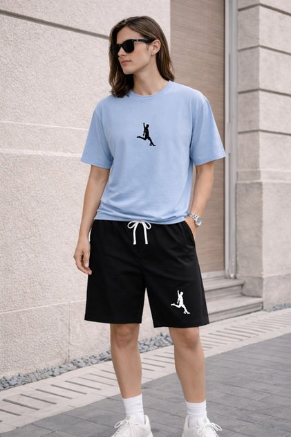 Unisex Basic Shorts T-Shirt Set – Oversized Comfortable Fit Summer Sports Combination