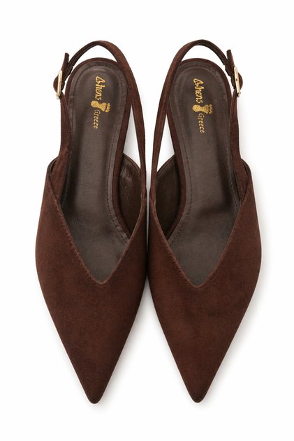Women's Beige Suede Low Heel Shoes – Pointed Toe Stylish Slingback