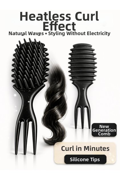 Curling Comb Curly Hair Comb Hair Styling Comb Hair Massage Comb Miraculous Comb Hair Styling Set Multi-Purpose Use New Generation Magic Comb with Silicone Tips Hair Brush and Comb