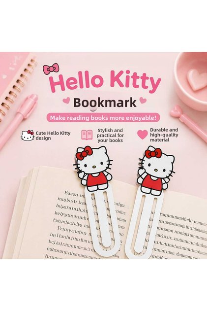 Hello Kitty Bookmark Kawaii Cute Design School Office Gift Stationery Product (4 Pcs)