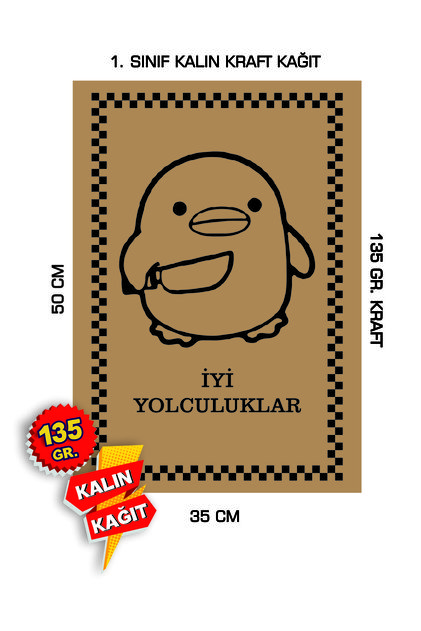 35x50 120 Gr. Kraft Kağıt Oto Paspası Civciv 100 Adet