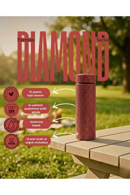 Diamond Stone Stained Stainless Steel Thermos 500ml