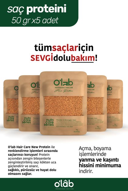 O'lab Hair Care New Protein/ Saç Bakım Proteini 5 X 50 Gram