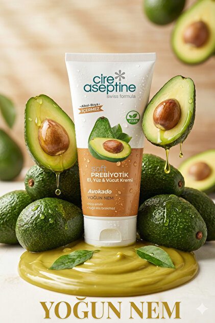 Cire Aseptine Soft Prebiyotik Avokado El,Yüz ve Vücut Kremi 200 Ml
