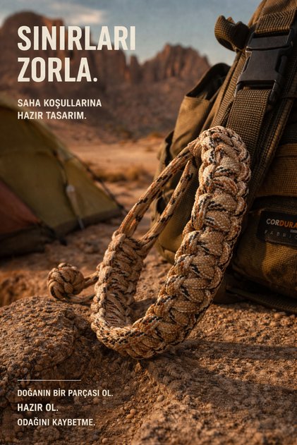 Paraşüt İpi Bileklik - Dağcılık Kamp Bileklik - Outdoor Bileklik - Cobra Style Bileklik