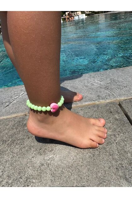 Green Beaded Children's Anklet