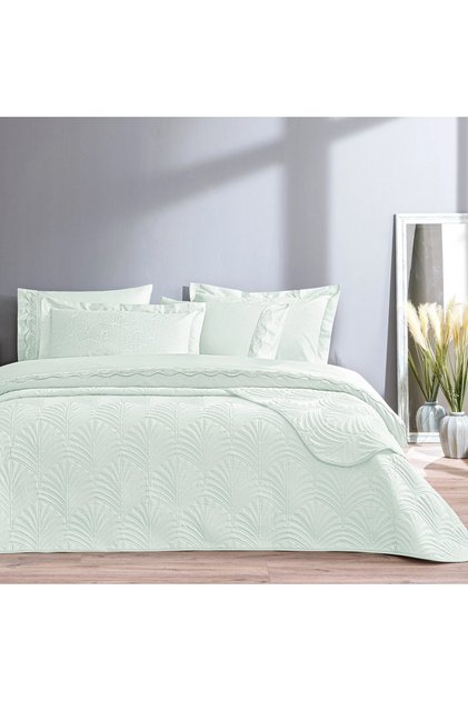 Eleanor Jacquard Bedspread Double Duvet Cover Set Mint