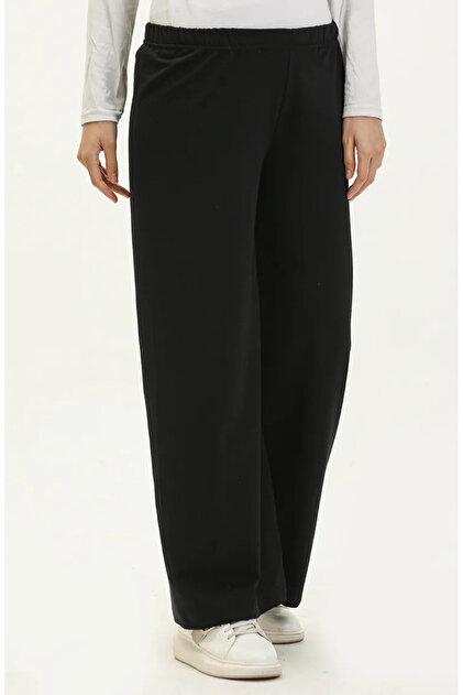 Two-Thread Wide Leg Sweatpants 23001-01 Black