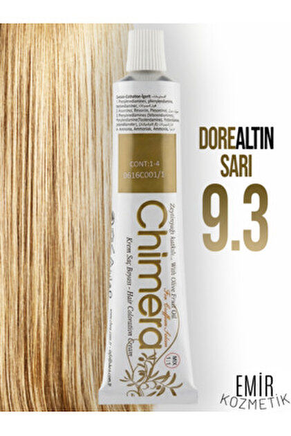 CHİMERA Yarı Bitkisel Saç Boyası No 8.3 - Başak Sarısı 60ml +