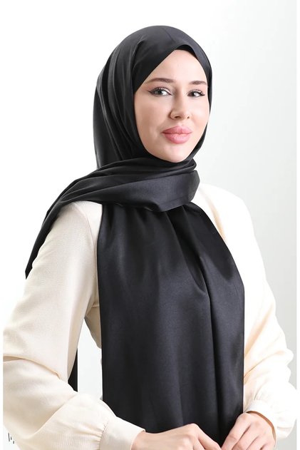 Long Fringed Viscose Shawl 70331-09 Black