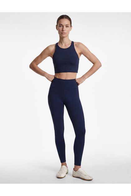 Yüksek Bel Slim Fit Dikişli Spor Tayt