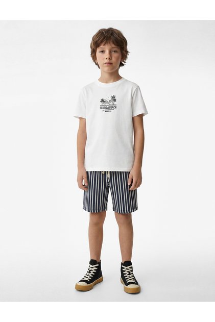 Cotton Short Sleeve Crew Neck Printed T-Shirt