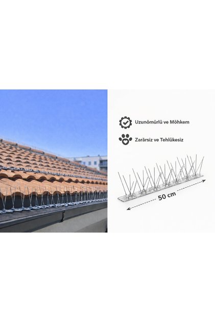 Flexible Bird Protection Strip (4 Pieces – Total 2 Metres) Balkon,Teras,Çatı,Klima Üstü Kuş Önleyici