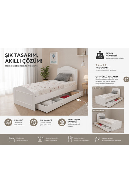 OBヘッド⑤ VENATTO Montes Yavrulu Karyola (%100mdf)90x190 - Fiyatı, Yorumları
