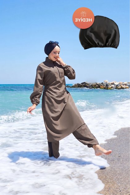 Bone Gift Sporty Cut Hijab Swimsuit Set