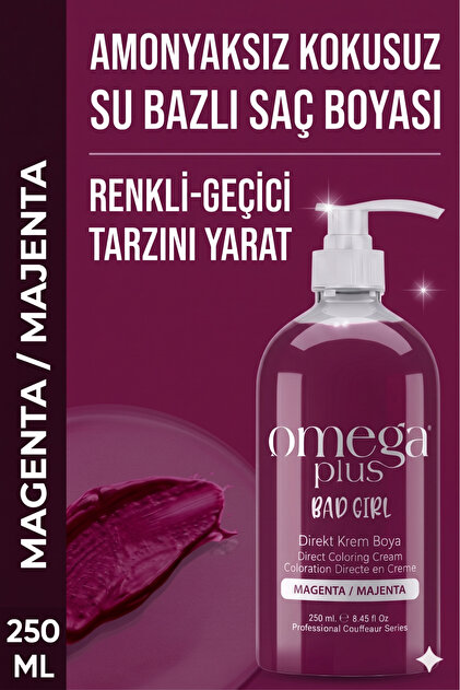 Omega Plus Bad Girl Majenta Geçici-renkli Amonyaksız Saç Boyası