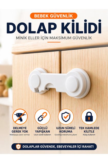 Baby Safety Cabinet Lock |   Multi-Purpose Child Protection Lock with Adhesive, Installed Without Drilling