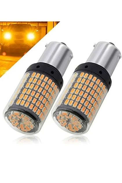 Tiger Marketing Universal P21w 144 Ledli Güçlü Turuncu Işık 93 Tek Duy Led Sinyal Ampülü (2 ADET)