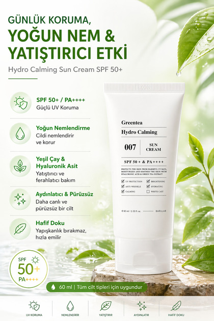 Barulab Greentea Hyrdo Calming Sun Cream - Yeşil Çaylı Kimyasal