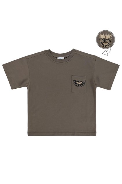 Hiking Back Print T-Shirt for 6-9 Years Old - Brown