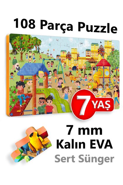 108 Parçalı Puzzle 6-7 Yaş Yapboz Çocuk Parkı