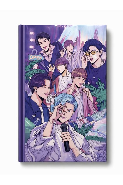 Bts Gurubu Tasarımlı Çizgili Defter