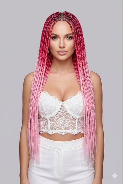 Afrika Örgüsü Rasta Ve Box Braid Için Sentetik Saç 100gr Koyu Pembe