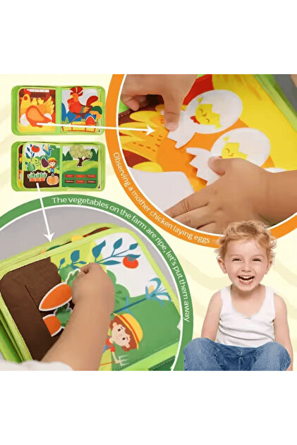 ショベルヘッド MASTER BOOKとメンテナンスブックセット robokids Montessori Keçe Aktivite Kitabı | Busy Book | Çiftlik