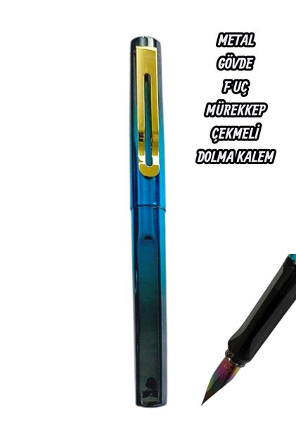 0.36mm ef nib fountain pen with ink converter - metal body