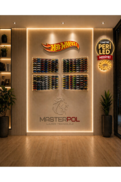 MASTERPOL 1/64 ölçekli Kapaklı şeffaf 25 li koleksiyon araba rafı