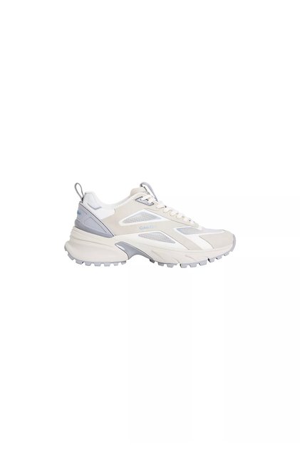 Kadın Rahat ve Yüksek Tabanlı Logo Detaylı Bej Sneaker