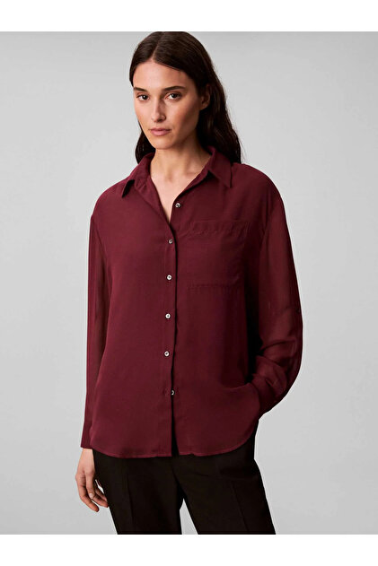 calvin klein burgundy dress shirt Calvin Klein Red Slim Dress Shirts for Men for sale