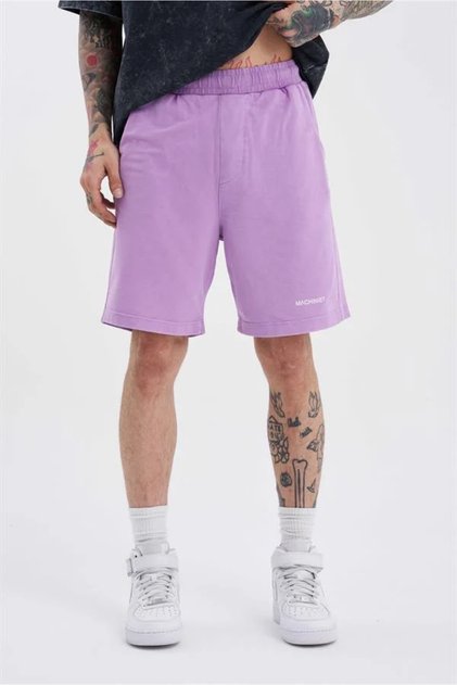 Men's Luxury Basic Washed Relaxed Lilac Shorts